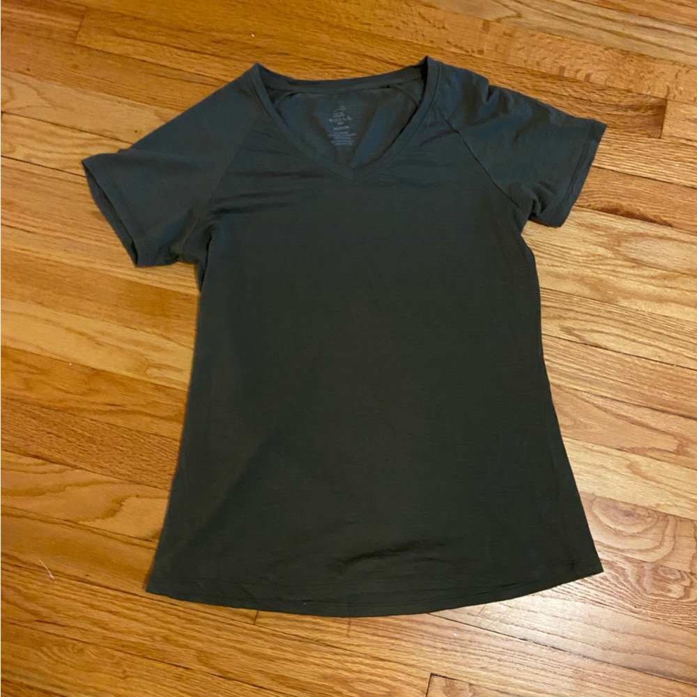 Woolx Mia V Neck Tee Women’s Medium Deep Fern